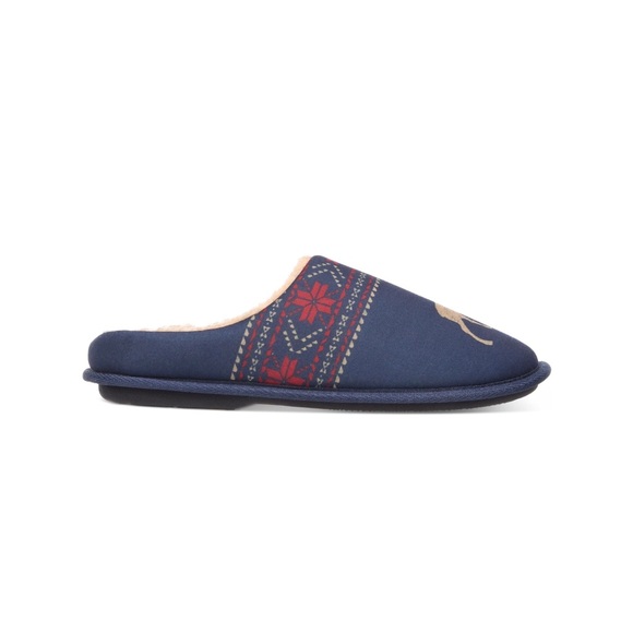Club Room Men's Moose-Print Slippers (Navy, Small) Size 6-7 New in Box - Picture 4 of 13